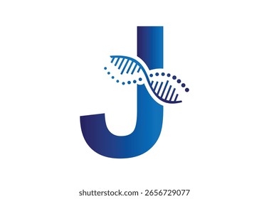 icono de logotipo creativo ADN más tarde J