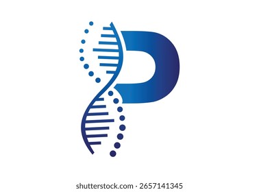 creative logo icon DNA latter P