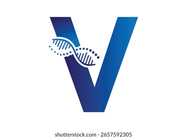 creative logo icon DNA latter V