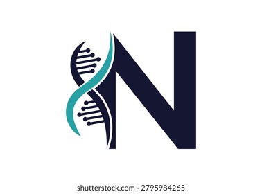 creative logo icon DNA with latter N