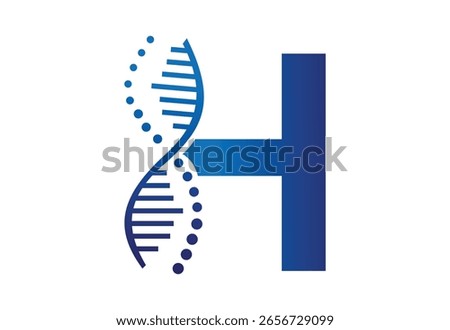 creative logo icon DNA latter H