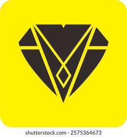 creative logo or icon idea with concept combination of diamond, necklace, heart. this has meaning "strong and lovely"