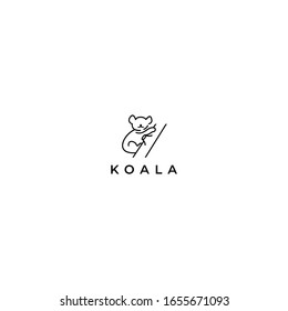 KREATIVE LOGIE UND SYMBOL KOALA MIT MONOLINSTIL