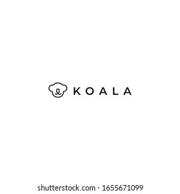 CREATIVE LOGO AND ICON KOALA  WITH MONOLINE STYLE