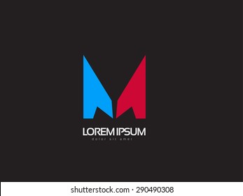 Creative logo icon, letter M. Trendy business elements. Vector illustration.