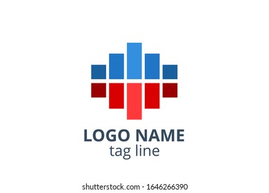 Plantilla de diseño de símbolos de logotipo creativo para contabilidad, consultor, finanzas, gestión, empresa de inversión.