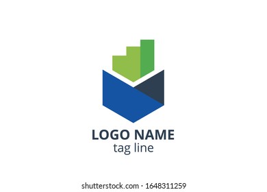 Plantilla de diseño de símbolos de logotipo creativo para empresa consultora, contabilidad, finanzas, gestión, empresa de inversión.