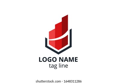 Plantilla de diseño de símbolos de logotipo creativo para empresa consultora, contabilidad, finanzas, gestión, empresa de inversión.