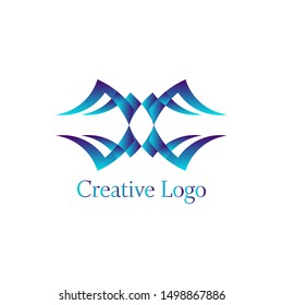 Creative Logo Icon Template with Luxury Design and Blue Color for Business Sign, Identity, Label, Badge, or Profile.