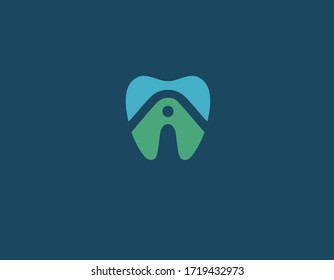 Creative logo icon tooth and home for dental clinic.