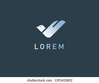 Creative logo icon white bird for business company