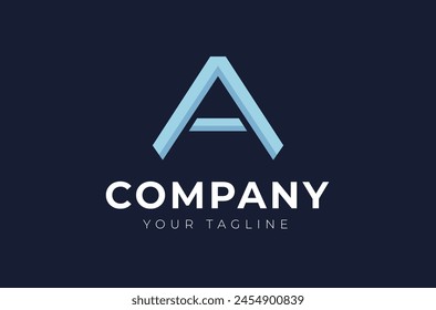 Creative Logo Initial Letter A Modern and Elegant. Blue Geometric Shapes