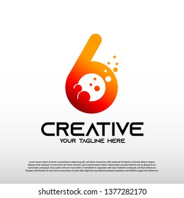 Creative logo with initial six letter, technology icon, illustration element-vector