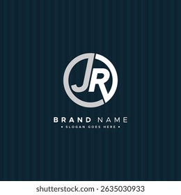 Creative Logo for Initials JR in Monogram Style - Vector Template for Initial Letter J and R