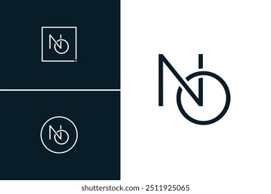 Creative Logo for Initials NO in Monogram Style - Vector Template for Initial Letter N and O