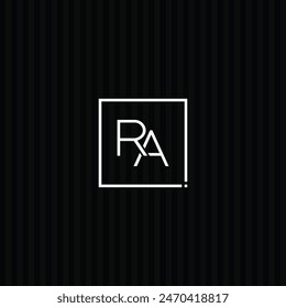 Creative Logo for Initials RA in Monogram Style - Vector Template for Initial Letter R and A