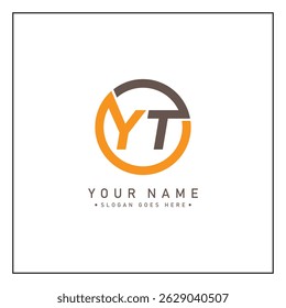 Creative Logo for Initials YT in Monogram Style - Vector Template for Initial Letter Y and T
