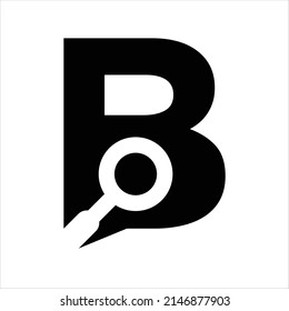Creative Logo Letter B With Negative Space Search Logo Design Template Vector Illustrations