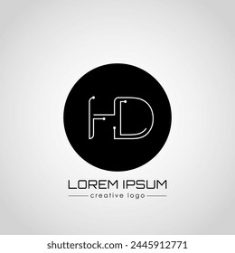 Creative logo letter H and D. A design element of a logo, business card, corporate sign or monogram. The idea of a thematic design