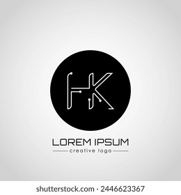 Letra creativa del logotipo H y K. Elemento de diseño de un logotipo, tarjeta de presentación, signo corporativo o monograma. La idea de un diseño temático