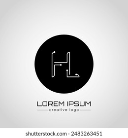 Creative logo letter H and L. A design element of a logo, business card, corporate sign or monogram. The idea of a thematic design