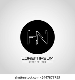 Letra creativa del logotipo H y N. Elemento de diseño de un logotipo, tarjeta de presentación, signo corporativo o monograma. La idea de un diseño temático