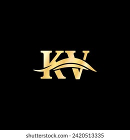 Creative Logo letter KV Elegant logos design, monogram typography vector of company initial name logotype.