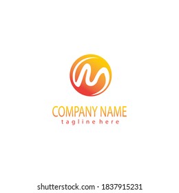 letra de logotipo creativa n ilustración de círculo color diseño vectorial