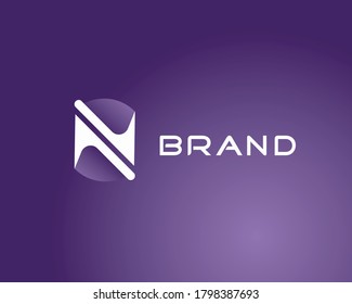 Creative logo of letter N with lines for tech apps