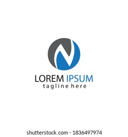 creative logo letter n modern color illustration design vector