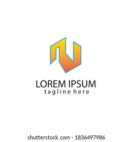 letra de logotipo creativa n diseño de ilustración de color moderno vectorial