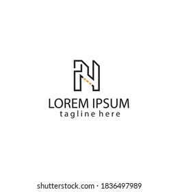creative logo letter n modern color illustration design vector