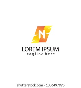 creative logo letter n modern color illustration design vector