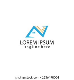 creative logo letter n modern color illustration design vector