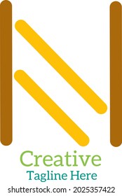 Icono de símbolo N de la letra de logotipo creativa.