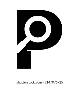 Creative Logo Letter P With Negative Space Search Logo Design Template Vector Illustrations