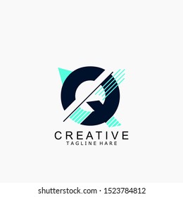 The creative logo letter Q, with attractive colors for the company, logo, creative, design, company