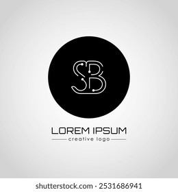 El logotipo creativo es la letra S y B. Un elemento de diseño de un logotipo, tarjeta de visita, signo corporativo o monograma. La idea de un diseño temático