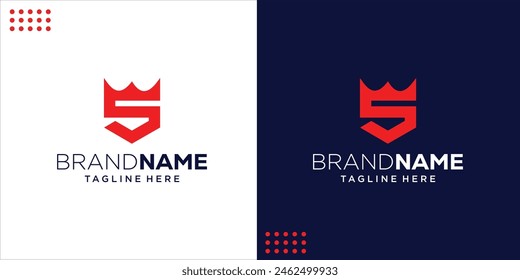 Creative logo Letter S Shield and Crown, Design Inspiration, Design Illustration, Vector