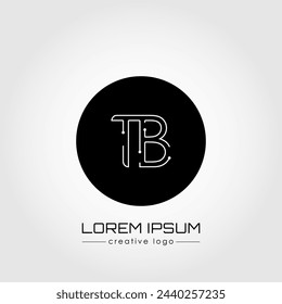 The creative logo is the letter T and B. A design element of a logo, business card, corporate sign or monogram. The idea of a thematic design