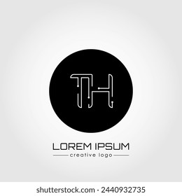 The creative logo is the letter T and H. A design element of a logo, business card, corporate sign or monogram. The idea of a thematic design