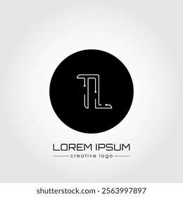 The creative logo is the letter T and L. A design element of a logo, business card, corporate sign or monogram. The idea of a thematic design