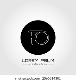 The creative logo is the letter T and O. A design element of a logo, business card, corporate sign or monogram. The idea of a thematic design