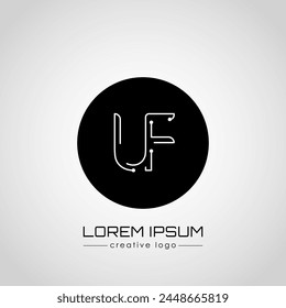 The creative logo is the letter U and F. A design element of a logo, business card, corporate sign or monogram. The idea of a thematic design