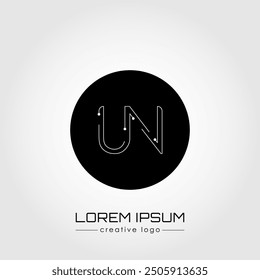 The creative logo is the letter U and N. A design element of a logo, business card, corporate sign or monogram. The idea of a thematic design