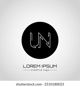 The creative logo is the letter U and N. A design element of a logo, business card, corporate sign or monogram. The idea of a thematic design