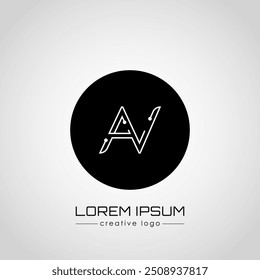 Logotipo creativo letra A y V. Un elemento de diseño de un logotipo, tarjeta de visita, signo corporativo o monograma. La idea de un diseño temático