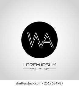 Creative logo letter W and A. A design element of a logo, business card, corporate sign or monogram. The idea of a thematic design