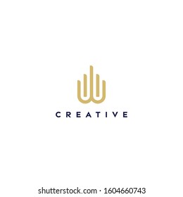 creative logo letter W with a gradient color vector