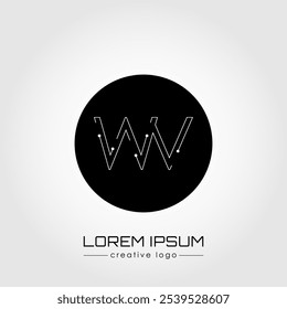 The creative logo is the letter W and V. A design element of a logo, business card, corporate sign or monogram. The idea of a thematic design